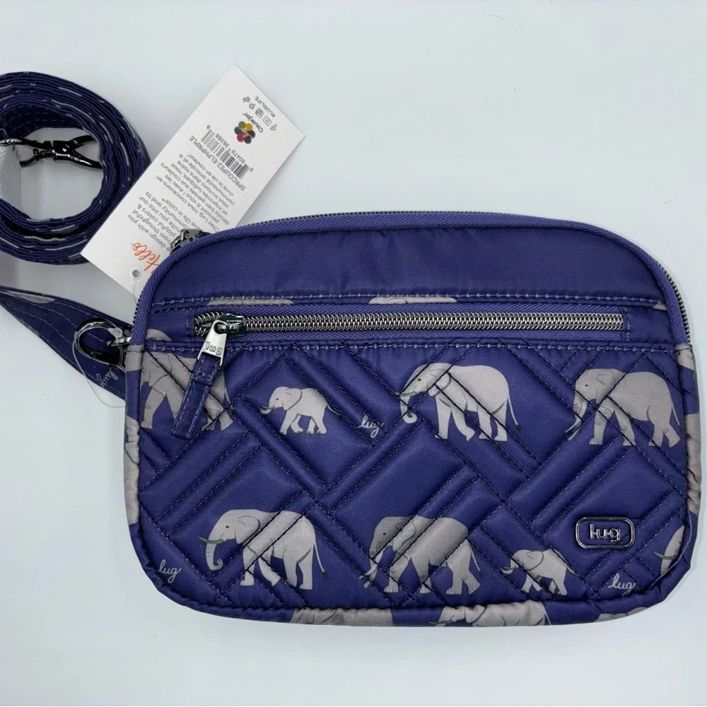 Lug super coupe 2 crossbody elephant purple removable strap belt bag